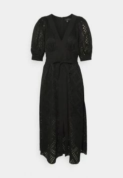 Ted Baker LIYON CREPE PANELLED PUFF SLEEVE MIDI DRESS - Day Dress - Black -Ted BakerSales 0bf61f54266245d0bfdee6ff136511f3