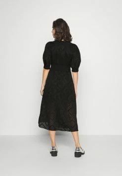 Ted Baker LIYON CREPE PANELLED PUFF SLEEVE MIDI DRESS - Day Dress - Black -Ted BakerSales 3a2a419731134b259d8a5cc2c1ebb045