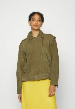 Ted Baker LOUIEY - Leather Jacket - Mid-green