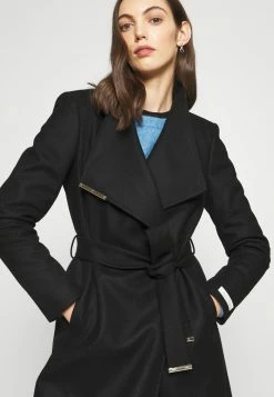 Ted Baker ROSE WRAP COAT WITH SHOULDER PANELS - Classic Coat - Black -Ted BakerSales 4cc43e2afd0945caae06c991ce454703