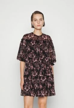 Ted Baker BARNABE PRINTED TIERED MINI SWING DRESS - Day Dress - Black