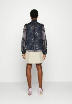 Ted Baker BERNOT LADDER TRIM INSERT HIGH NECK BLOUSE - Blouse - Navy -Ted BakerSales 5c2b731db36a40af8abe730e4071115c