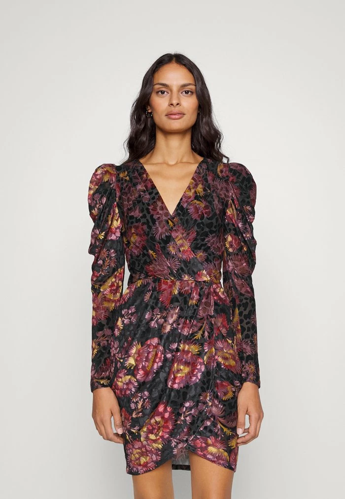 JAYN DEVORE WRAP DRESS - Day dress - black Ted Baker JAYN DEVORE WRAP DRESS - Day Dress - Black -Ted BakerSales 5f3ce1265fd548f58916d2a4d10aea70