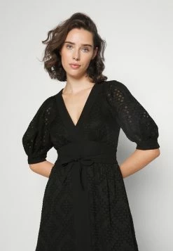 Ted Baker LIYON CREPE PANELLED PUFF SLEEVE MIDI DRESS - Day Dress - Black -Ted BakerSales 63b192c6faa64e61ace8a11fd3c40c06