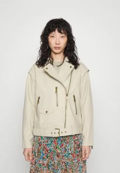 Ted Baker VALERII - Leather Jacket - Ivory