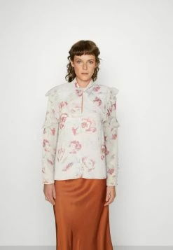 Ted Baker THELLMA TWIST NECK FRILL DETAIL - Blouse - Ivory