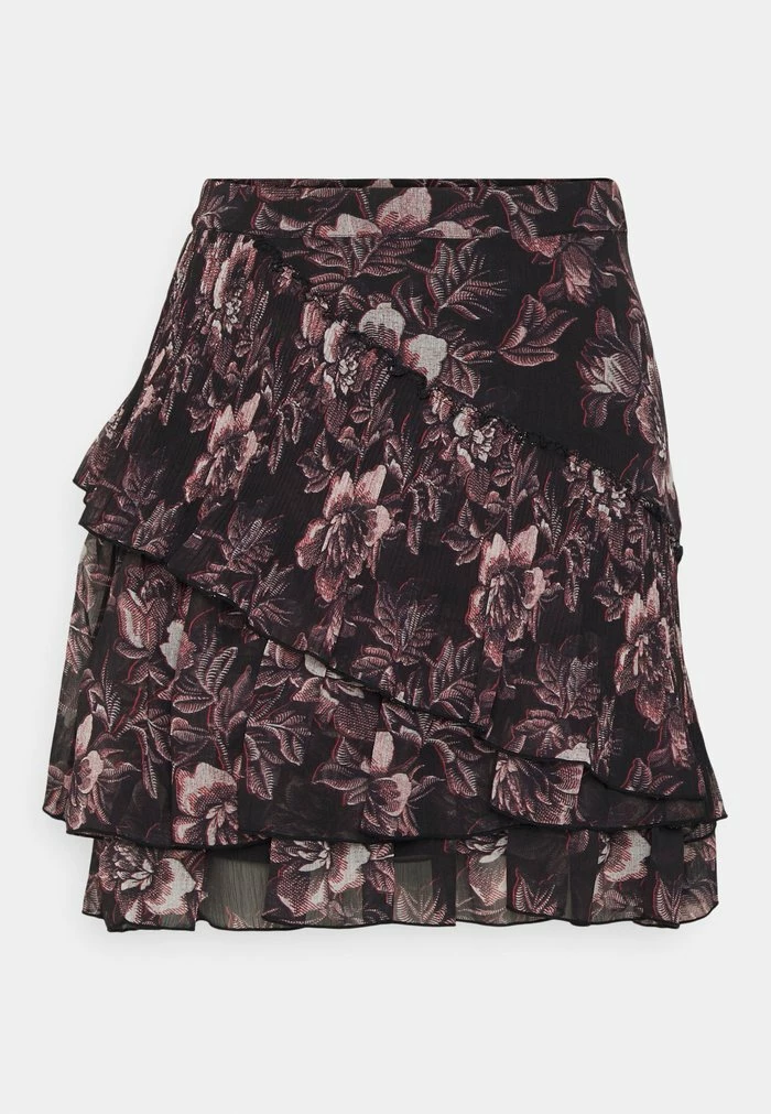 GULIETT ASYMMETRIC TIERED MINI SKIRT - Mini skirt - black Ted Baker GULIETT ASYMMETRIC TIERED MINI SKIRT - Mini Skirt - Black -Ted BakerSales a14b385577cb4171a228784f177383e1