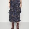 Ted Baker FURELA ASYMMETRIC TIERED SKIRT - A-line Skirt - Navy