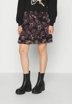 Ted Baker GULIETT ASYMMETRIC TIERED MINI SKIRT - Mini Skirt - Black