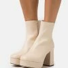 Ted Baker DAYLI - Platform Ankle Boots - Ecru