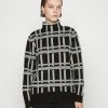 Ted Baker DYIANA OVERSIZED CHECK SWEATER - Jumper - Black