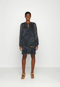 Ted Baker POLLEI RUFFLE ASYMMETRIC MINI DRESS - Day Dress - Navy