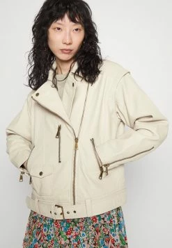 Ted Baker VALERII - Leather Jacket - Ivory -Ted BakerSales ffad633fde184fa0870710f4c603880e